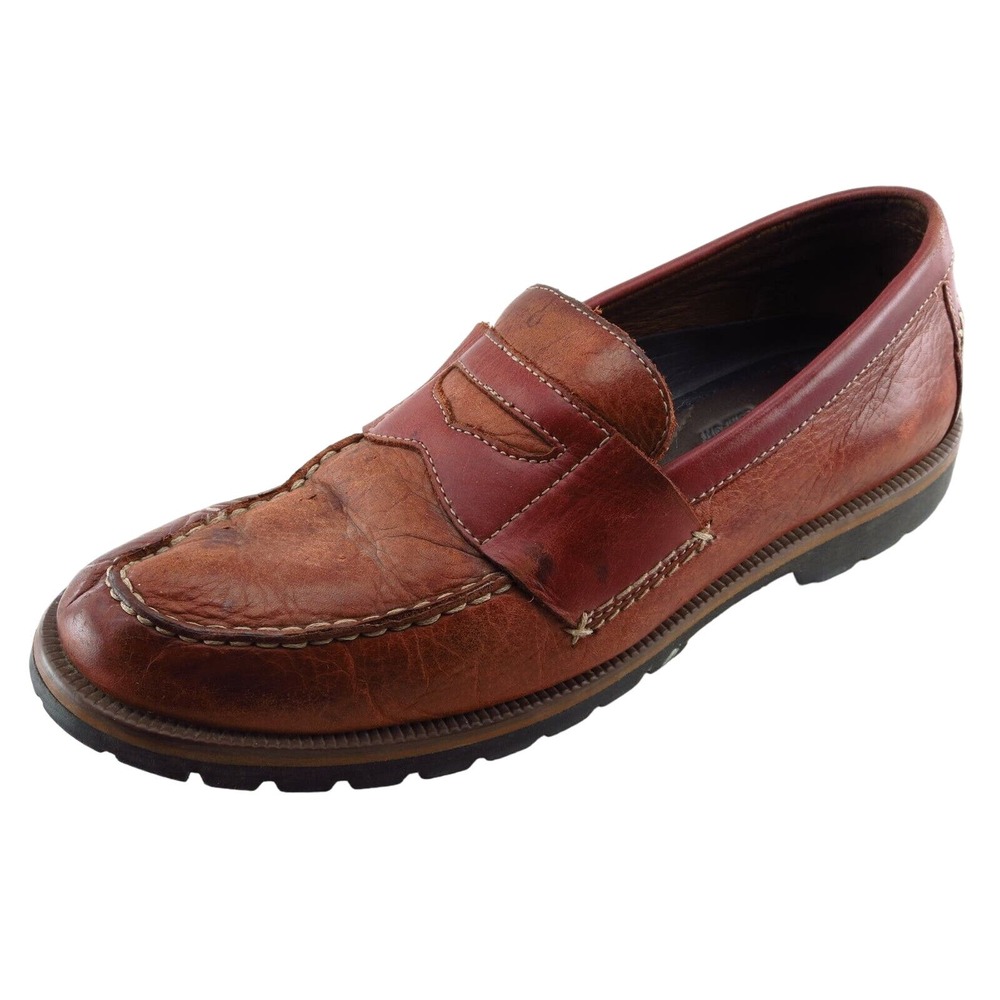 Columbia Shoes Sz 9.5 M Almond Toe Brown Loafer Leather Men